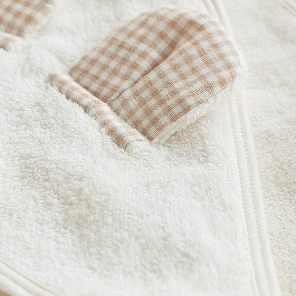 【BABY】100% Organic Cotton Hooded Bear Baby Swaddle Blanket Towel