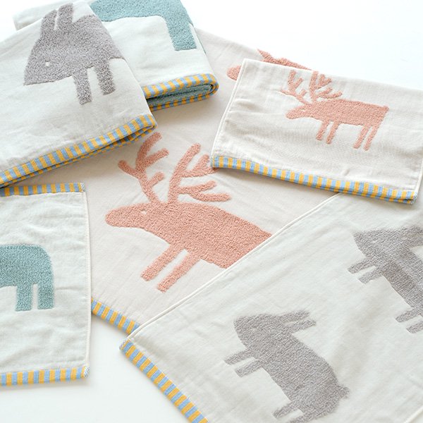 【BATH＆SHOWER】Polaris series Face Towel (Rabbit / Bear / Reindeer)