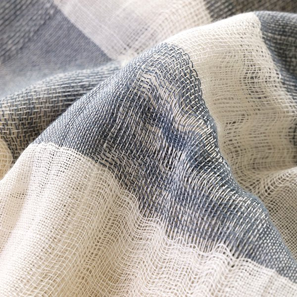 【APPAREL】Lightweight Striped Cotton Scarf (Natural botanical dyed, Pink / Blue / Grey)