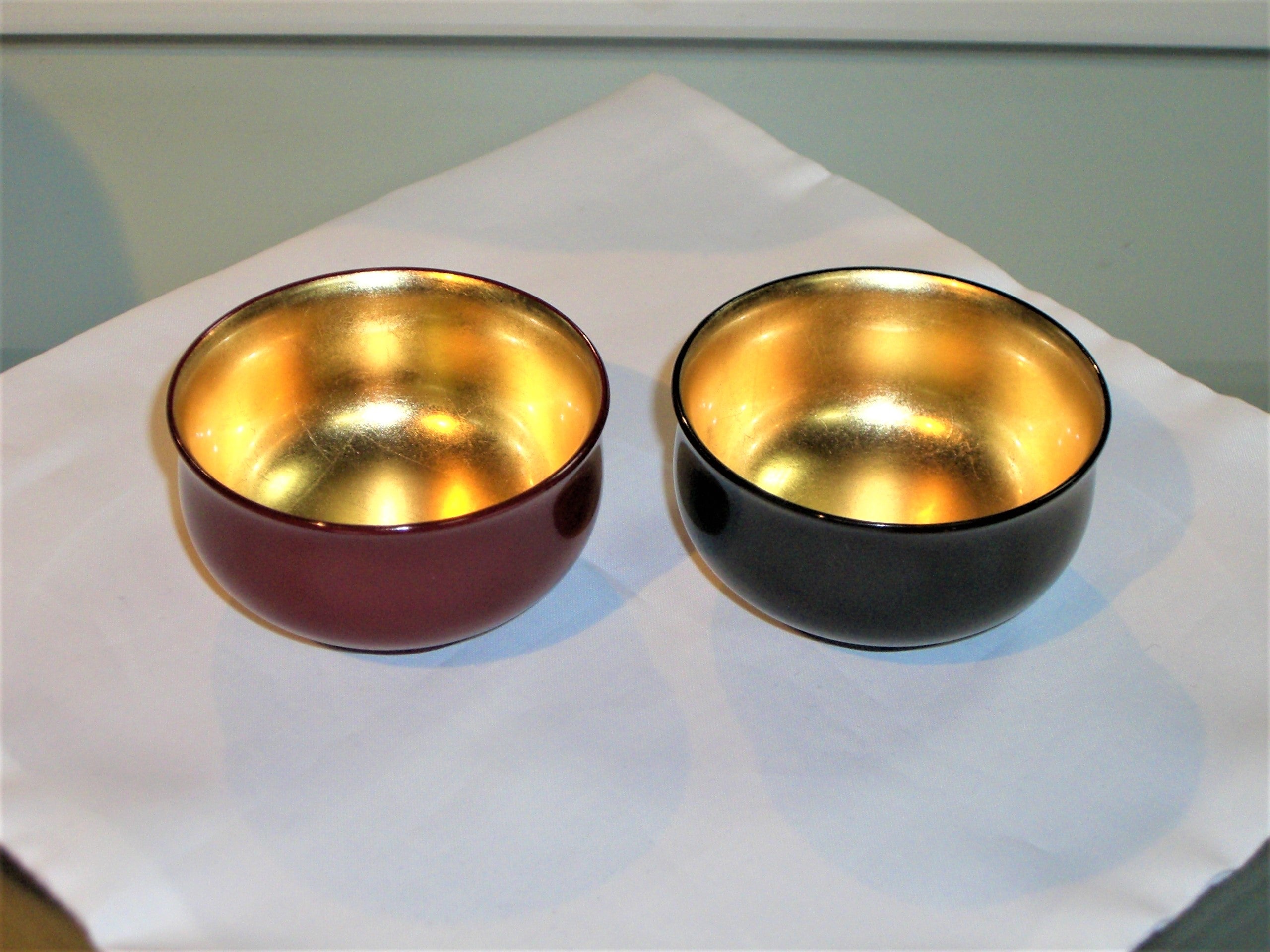 【TABLEWARE】Sake cup set with gold interior finish Orange Kingdom Ehime